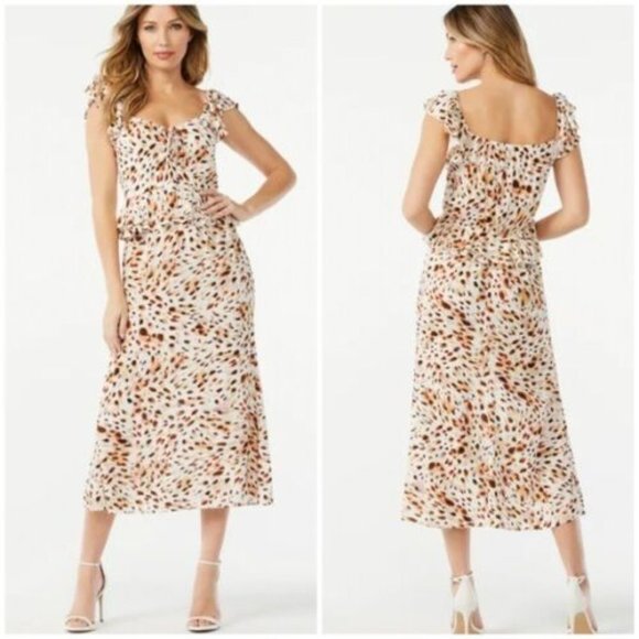 SOFIA VERGARA beige sweetheart midi dress, beige, size Small w-104 - Picture 1 of 4